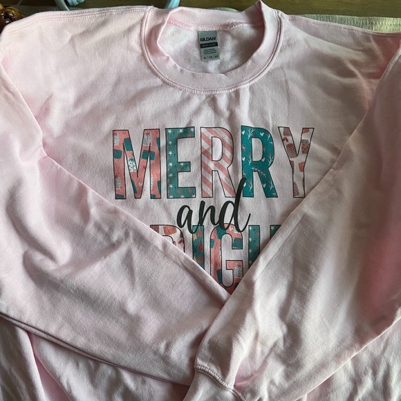 Pink Plus Size Christmas Sweatshirt - Picture 3 of 4